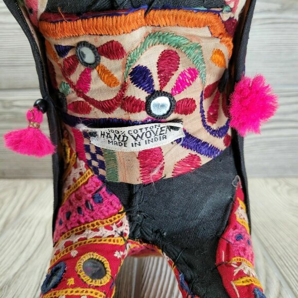 Embroidered Rajasthan Horse Fabric Patchwork Decorative Boho Folk Art - Picture 10 of 12